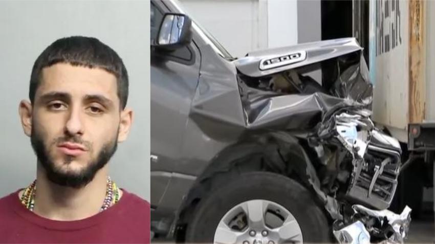 Identifican al cubano acusado de robar y estrellar una camioneta en Hialeah