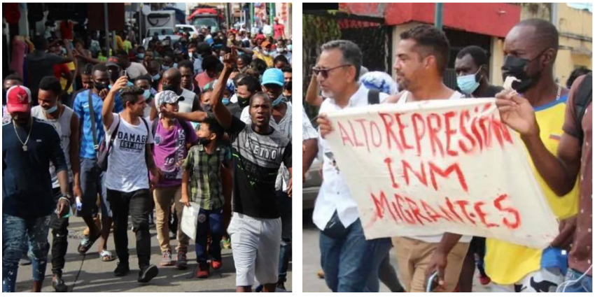 Cubanos y migrantes de otras nacionalidades protestan en Tapachula, México, considerada "la cárcel más grande de toda Latinoamérica"