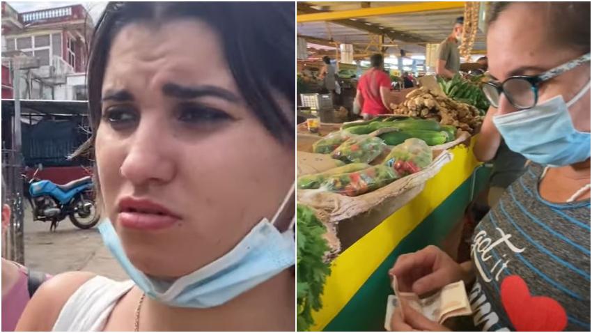 Madre de la Youtuber cubana Dina Star sale con ganas de llorar de mercado en Cuba con precios de escándalo