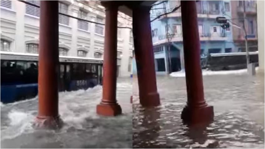 Imágenes muestran las fuertes inundaciones en zonas bajas de La Habana
