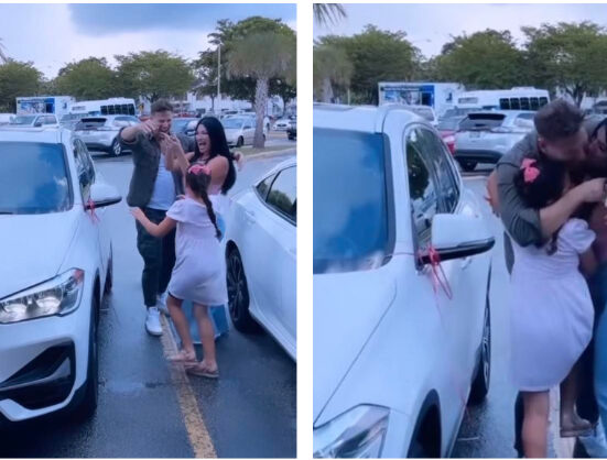 ¡Emocionante!: Esposo de Heydy González le regala su primer carro en EEUU