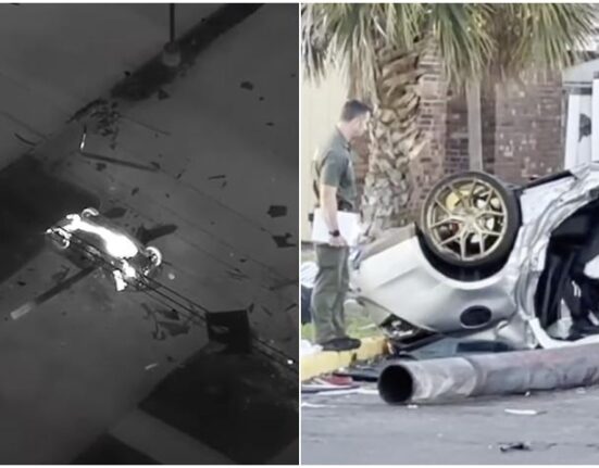 Autoridades en Florida revelan el momento en que un Maserati robado por tres adolescentes termina volando por los aires