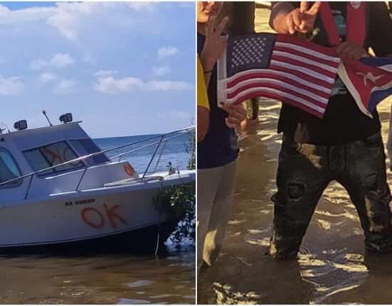 Llega una familia cubana entera a las costas de la Florida en una lancha