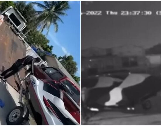 Queda captado en cámara el robo de dos motos acuáticas en una casa en Miami-Dade